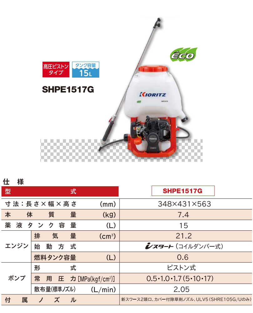 共立 背負動噴 SHPE1517G 動噴/動力噴霧器/噴霧/防除/除草/散布/害虫
