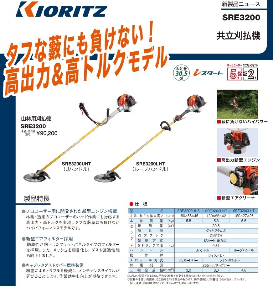 半額品 KIORITZ 共立 山林・プロ用 刈払機 (ループハンドル 30cm