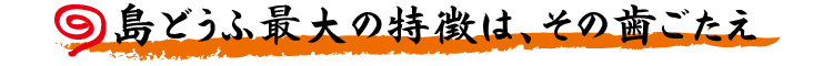 島とうふ最大の特徴は、その歯ごたえ