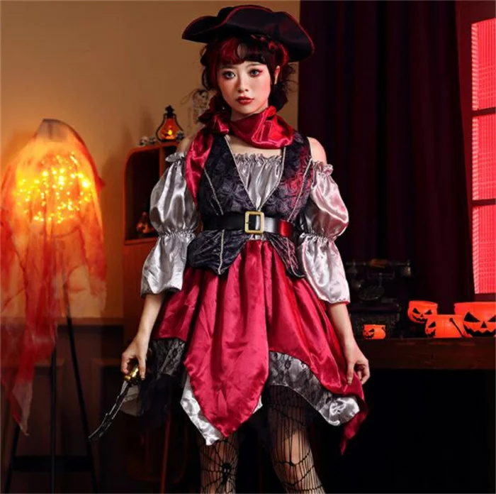 ハロウィン衣装 カリビアン 女海賊 コスプレ 大人 ドレス 仮装