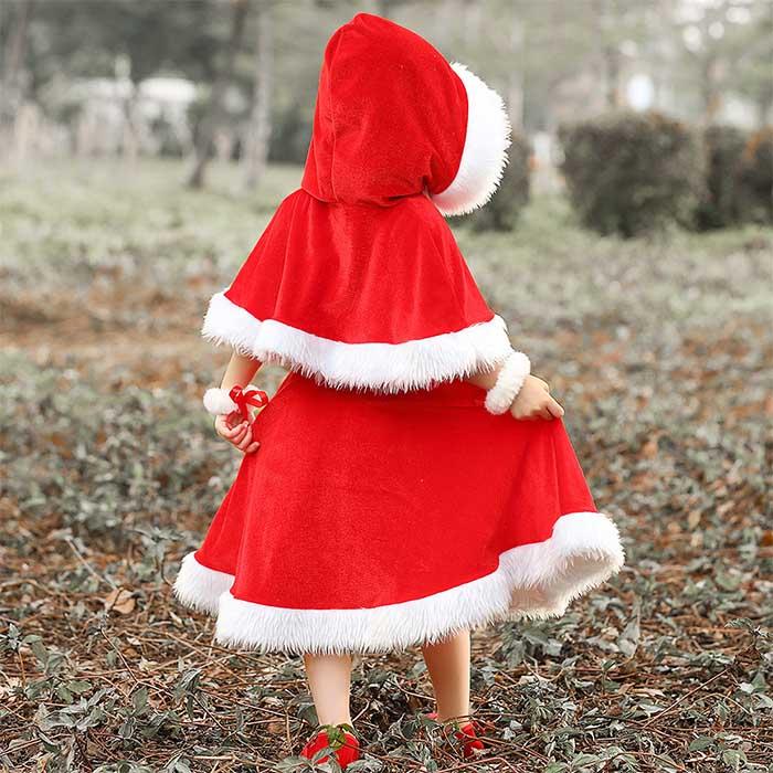 サンタ コスプレ クリスマス 子供 サンタクロース キッズ 女の子 コスチューム ワンピース ポンチョ サンタ服 子供服 帽子 カチューシャ 衣装  サンタコス 仮装