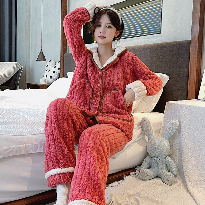 パジャマ 秋冬 裏起毛 上下セット カップルセット アップ もこもこ