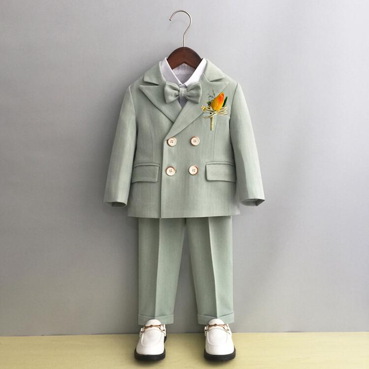 6点セット キッズスーツ ジャケット シャツ ズボン ベスト 蝶ネクタイ