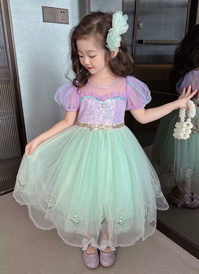 プリンセスドレス アリエル ドレス プリンセス 人魚 子供 ワンピース  