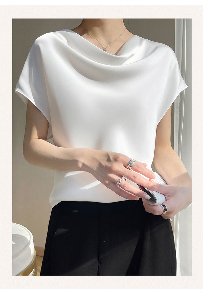 シルク シャツ トップス tシャツ 半袖 接触冷感 Uネック 絹 夏
