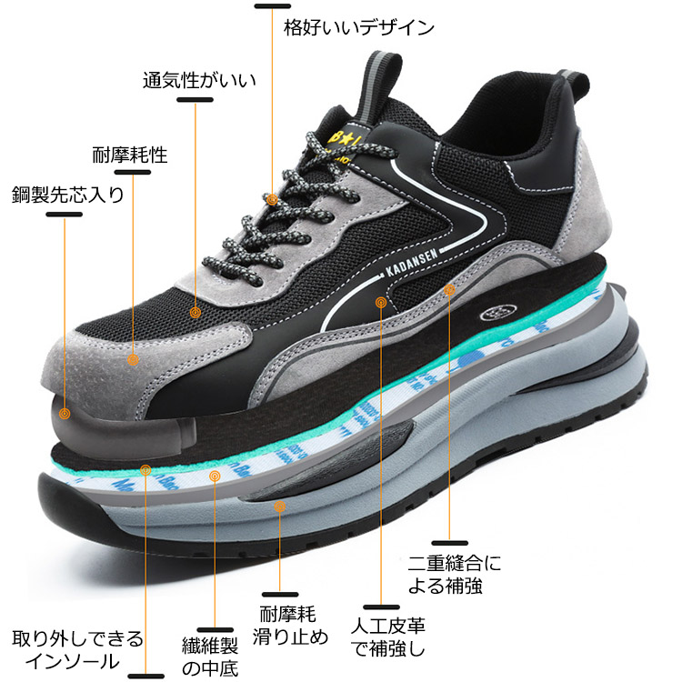 安全靴 作業靴 滑らない メンズ レディース おしゃれ かっこいい 安全靴 作業靴 滑らない メンズ レディース おしゃれ かっこいい