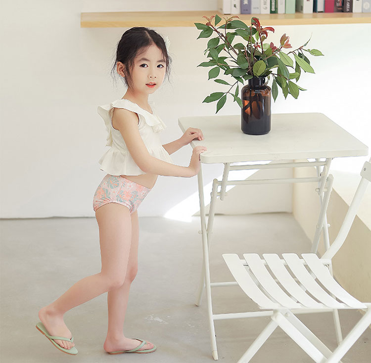 女の子 水着 セパレート 3点セット キャップ付き トップス＋