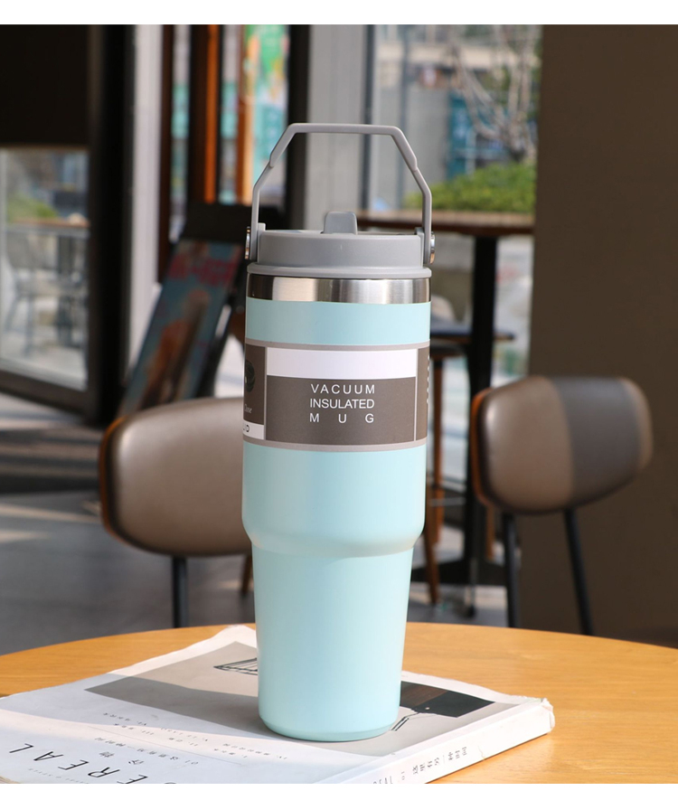 タンブラー 保温 保冷 蓋つき 持ち運び ストロー付き 600&900ml 直飲み