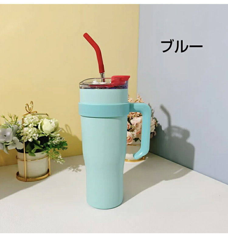 moka ラペルラ　モンロー風白シースルー水着　ケース付き タンブラー 保温 保冷 蓋付き ストロー付き 大容量 タンブラー