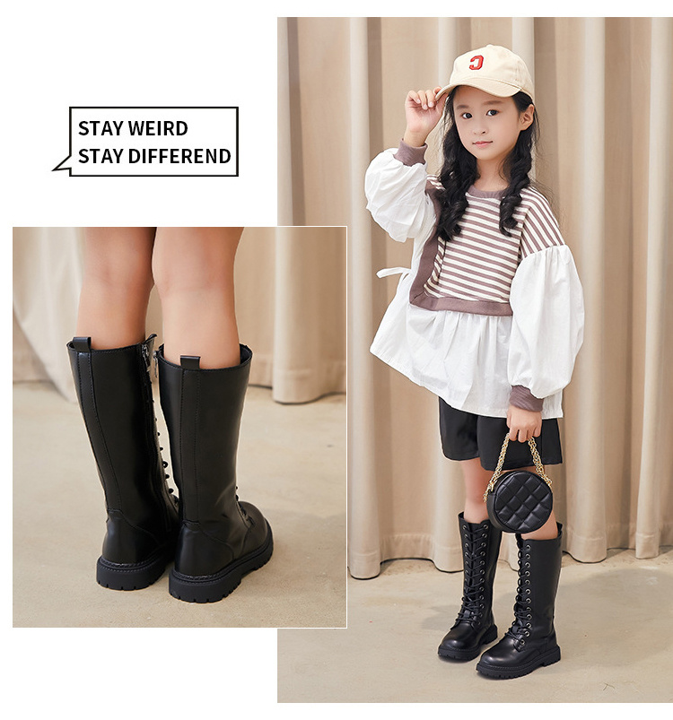 ロングブーツ キッズ 子供 靴 女の子 ブーツ ジュニア レースアップブーツ 編み上げ シューズ 子供ブーツ 春秋冬 おしゃれ 可愛い フォーマル靴 入学式 卒業式 |  | 13