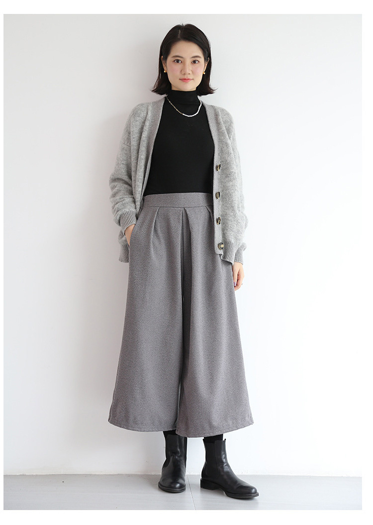 ワイドパンツ レディース 9分丈 スカーチョ ボトムス 秋 冬