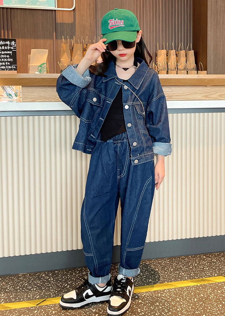 子供服 女の子 セットアップ デニムジャケット パンツ 2点セット