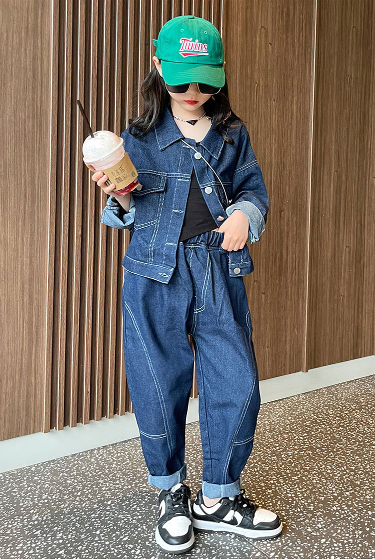子供服 女の子 セットアップ デニムジャケット パンツ 2点セット