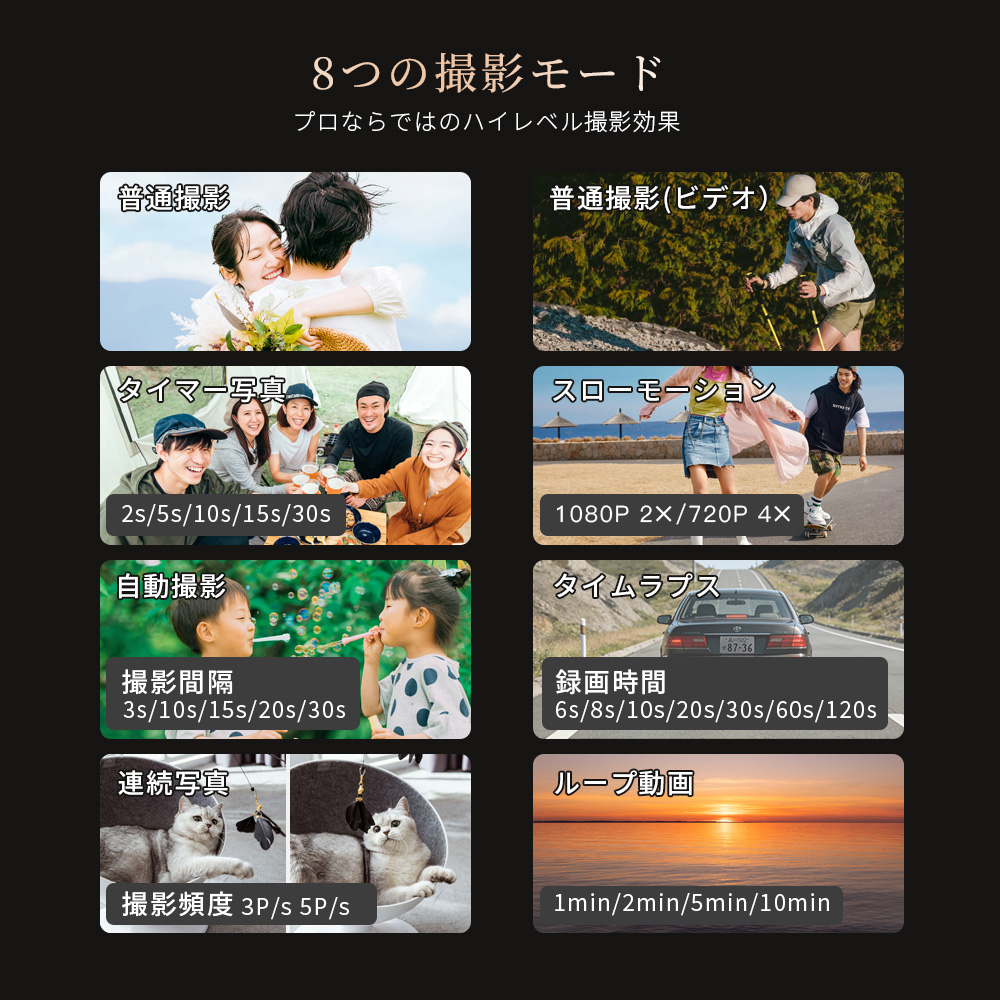 アクションカメラ ビデオカメラ 6軸手ブレ補正 5K 高画質 30M防水 330