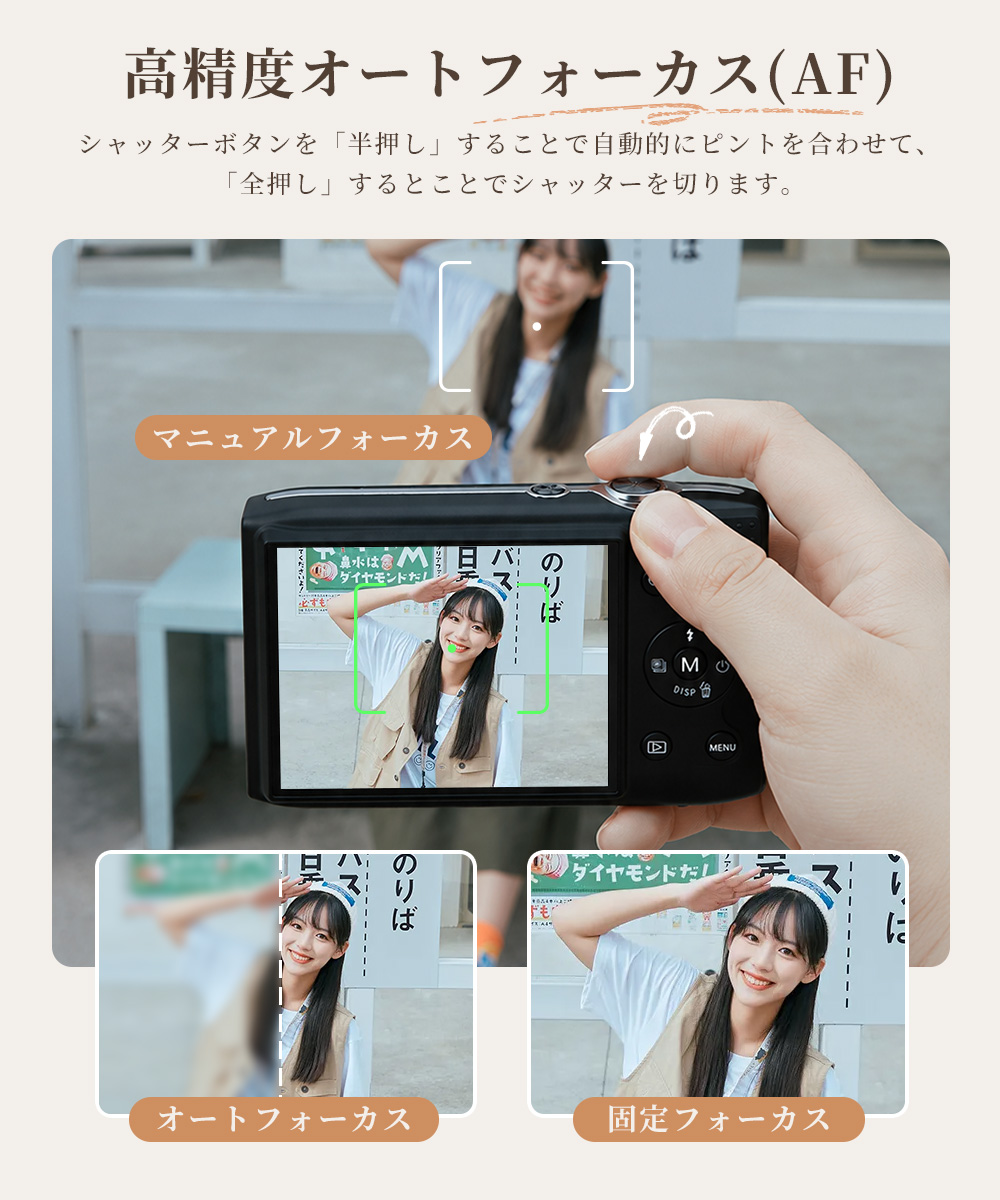 デジカメ デジタルカメラ カメラ WIFI対応 7200万画素 コンデジ 5K