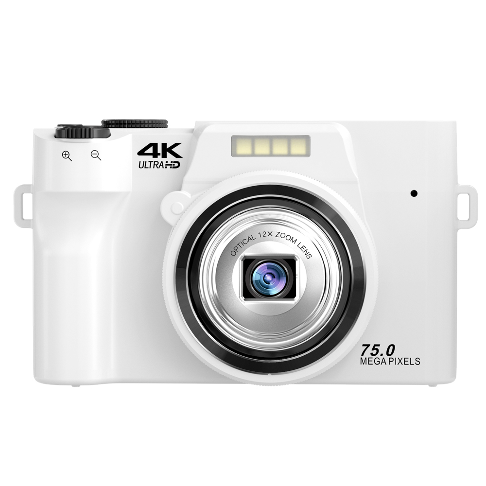デジタルカメラ デジカメ 4K 7500万画素 日本製CMOS 12倍光学ズーム 多