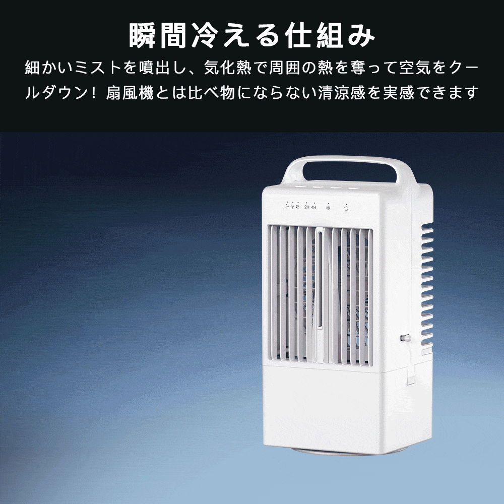 冷風機 卓上 小型 冷風扇 USB給電式 1台多役 省エネ 自動首振り 扇風機 3段階風量 卓上冷風扇 ミスト 加湿機 小型クーラー ミニクーラー ポータブルエアコン 関連画像3