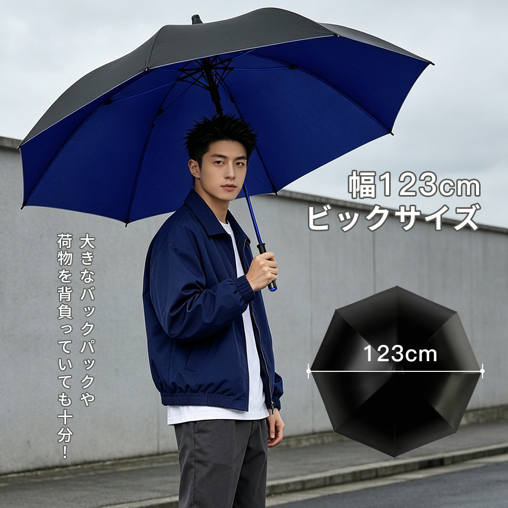 超美品　超希少　ルイフェロー　晴雨兼用　長傘　ネイビー　レッド　ロゴ 雨傘 長傘 メンズ 超撥水 ジャンプ傘 無地 軽量 日傘 風に強い 丈夫