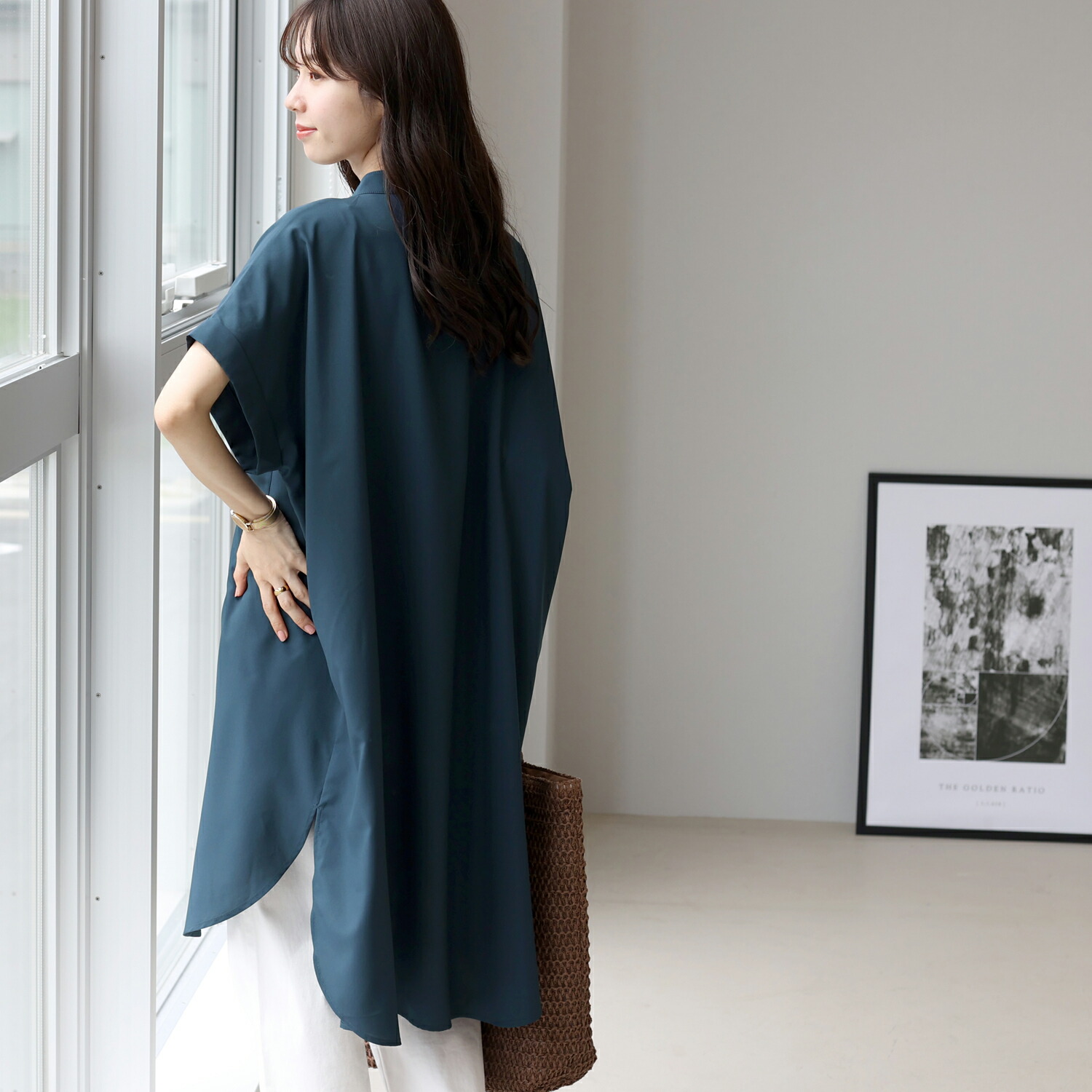 ◆美品◆4万◆ドロシーシューマッハ◆シャツワンピース◆チュニック◆ジャケット◆L Aletta vita ワンピース チュニック シャツ スタンドカラー 30代 40代