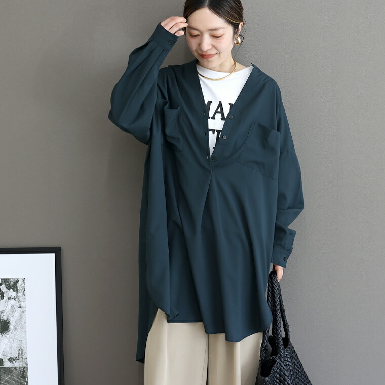 Aletta vita 爆買 トップス ワンピース チュニック 長袖 ジョーゼット