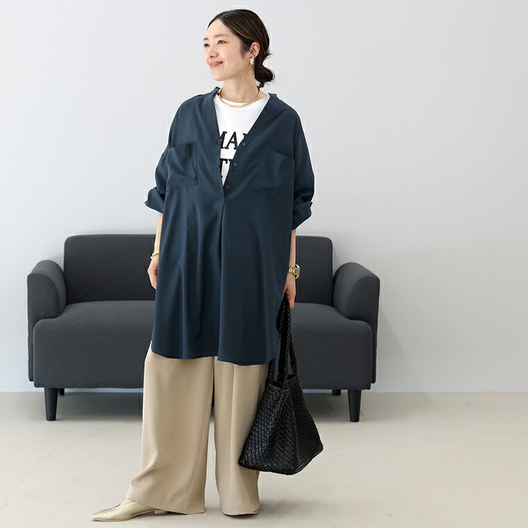 Aletta vita 爆買 トップス ワンピース チュニック 長袖 ジョーゼット