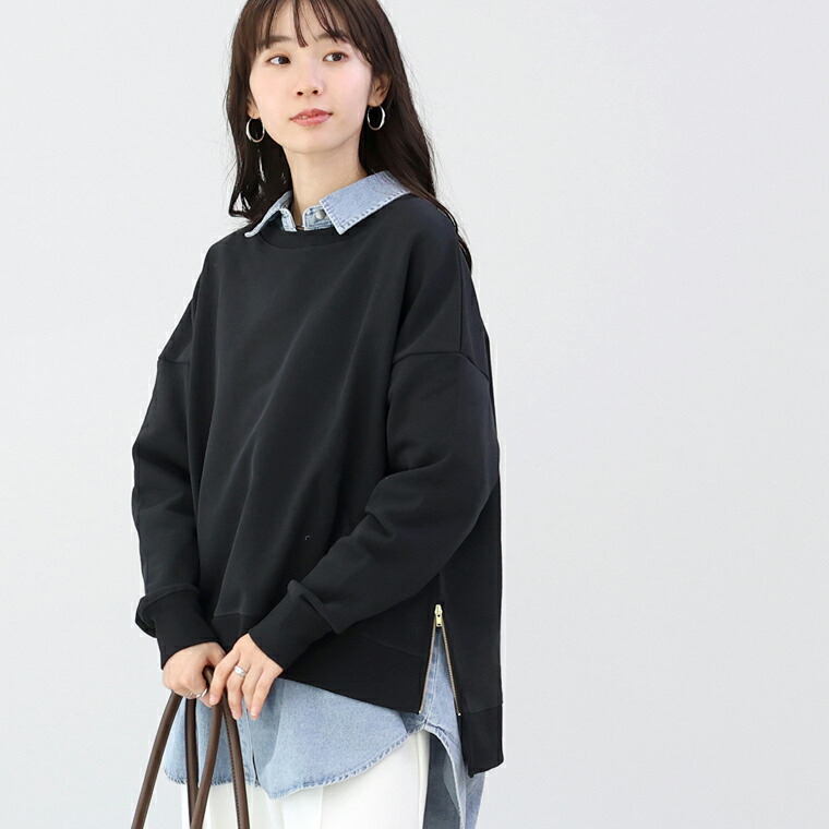 nagonstans サイドスリット プルオーバー スウェット AMERICAN HOLIC（アメリカンホリック） トレーナー スウェット サイド