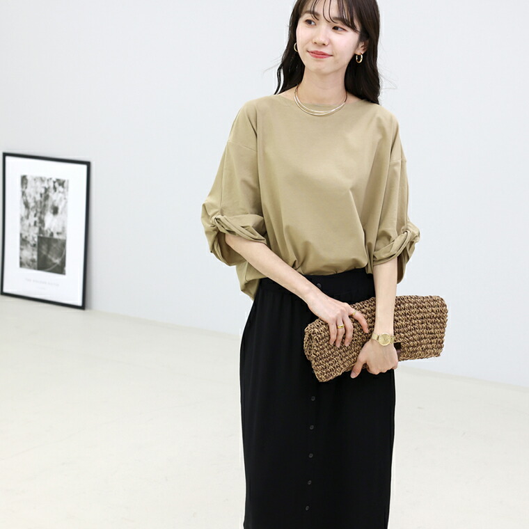 Aletta vita カットソー Tシャツ 機能性素材 デザイン袖 ドルマン 楽