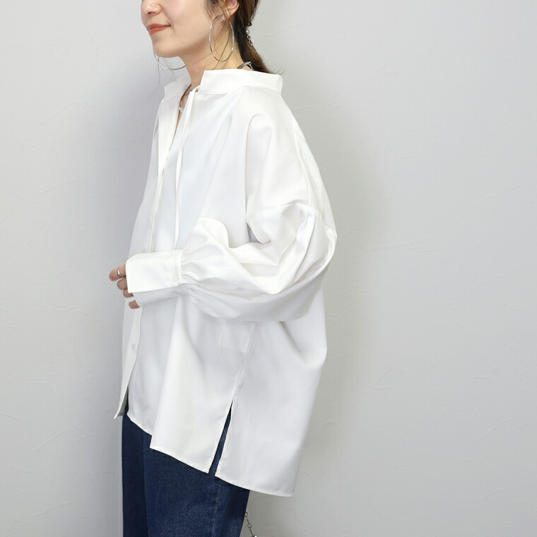 Aletta vita ブラウス シャツ 袖デザイン タック ドレープ スキッパー