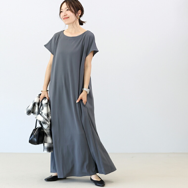 Aletta vita ワンピース カット ドレープ ボートネック フレンチ