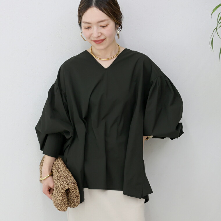 Aletta vita クーポン利用で2,970円 ブラウス シャツ バックギャザー V