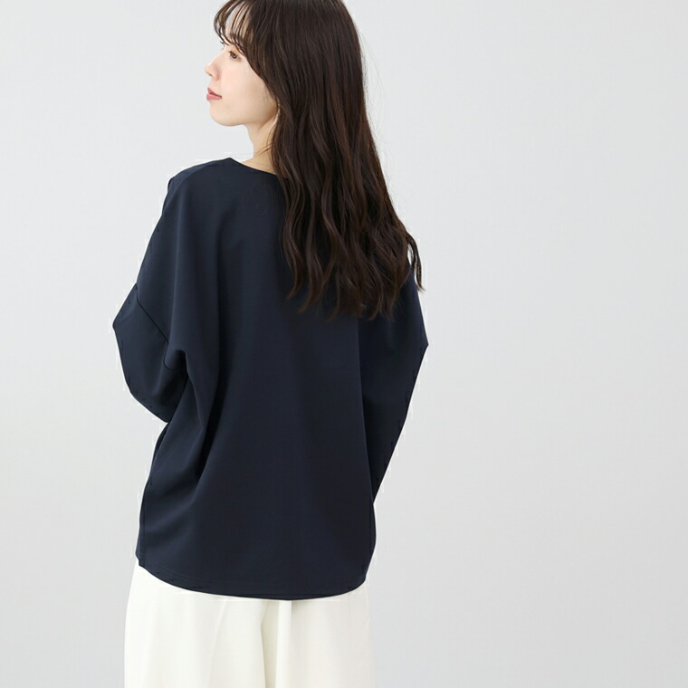 Aletta vita カットソー 長袖 ドルマン ボートネック 30代 40代