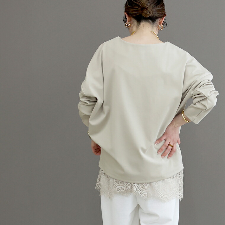 Aletta vita カットソー 長袖 ドルマン ボートネック 30代 40代