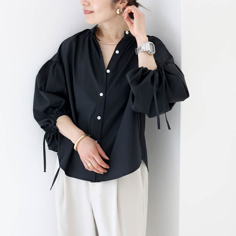 Aletta vita 爆買 ブラウス シャツ 羽織り 袖ボリューム ギャザー