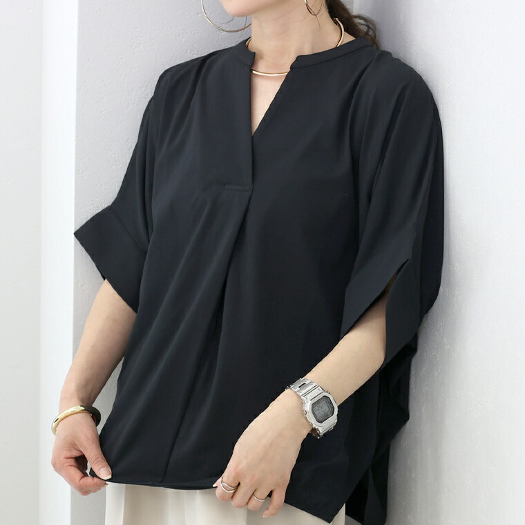 tシャツ 汗染み防止加工スキッパードルマンプルオーバー レディース 楽天市場】汗染み防止加工スキッパードルマンプルオーバー
