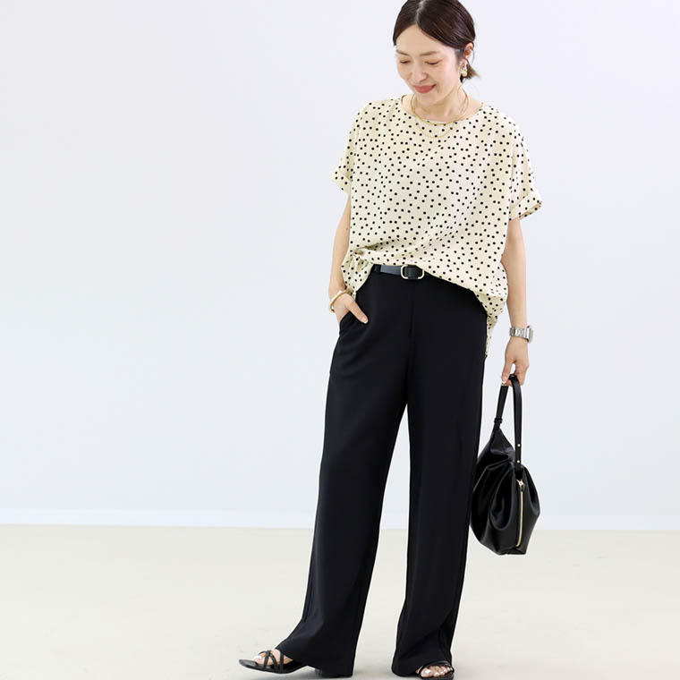 PLAN C ドット　Vネック ブラウス ànuke online store（アンヌーク） / Vneck Dot BlouseVneck Dot