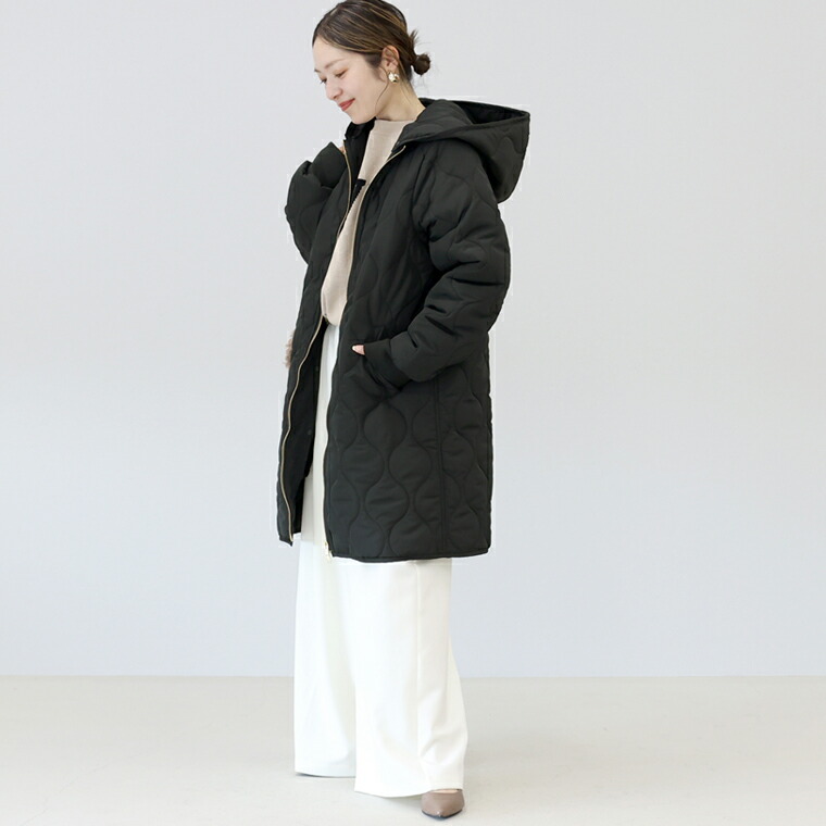 超美品 23区 キルティング ライナー付き マルチウェイ コート 38 黒 23区（ニジュウサンク） コート アウター 「撥水加工/洗える」中綿