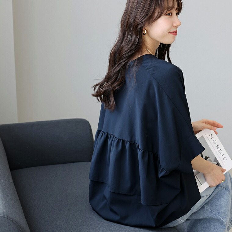 美品　アポリナ　6-12m ブラウス　ブルマ Aletta vita ブラウス エアリー バックフリル ドルマン 30代 40代 50代