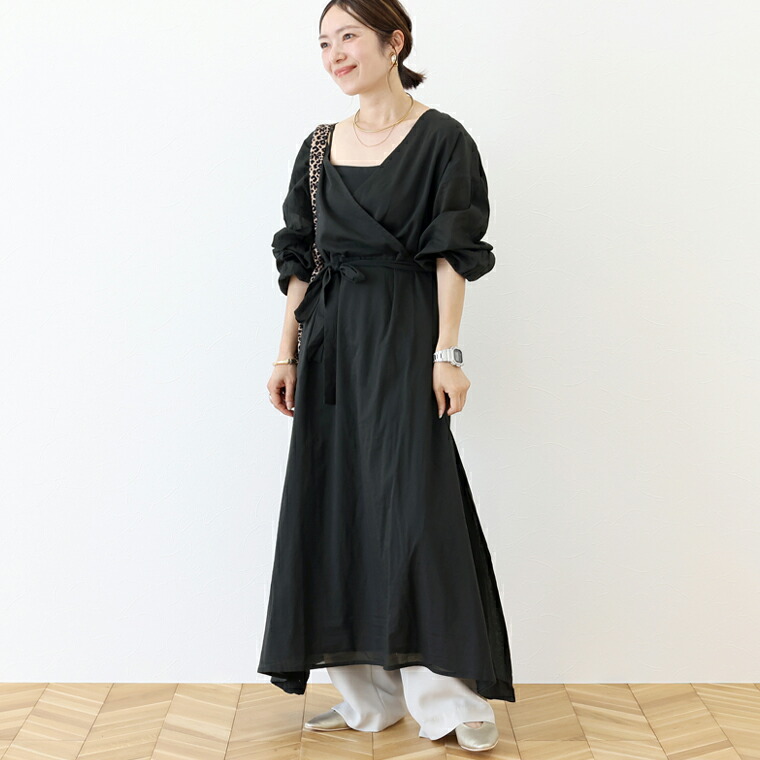 美品✨トゥモローランド　カシュクールワンピース　ブラウン　ロング丈　2WAY 美品✨トゥモローランド カシュクールワンピース ブラウン