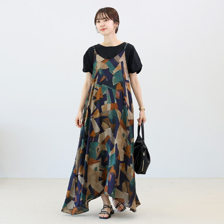 Aletta vita トップス ワンピース キャミワンピース 前後2way 柄