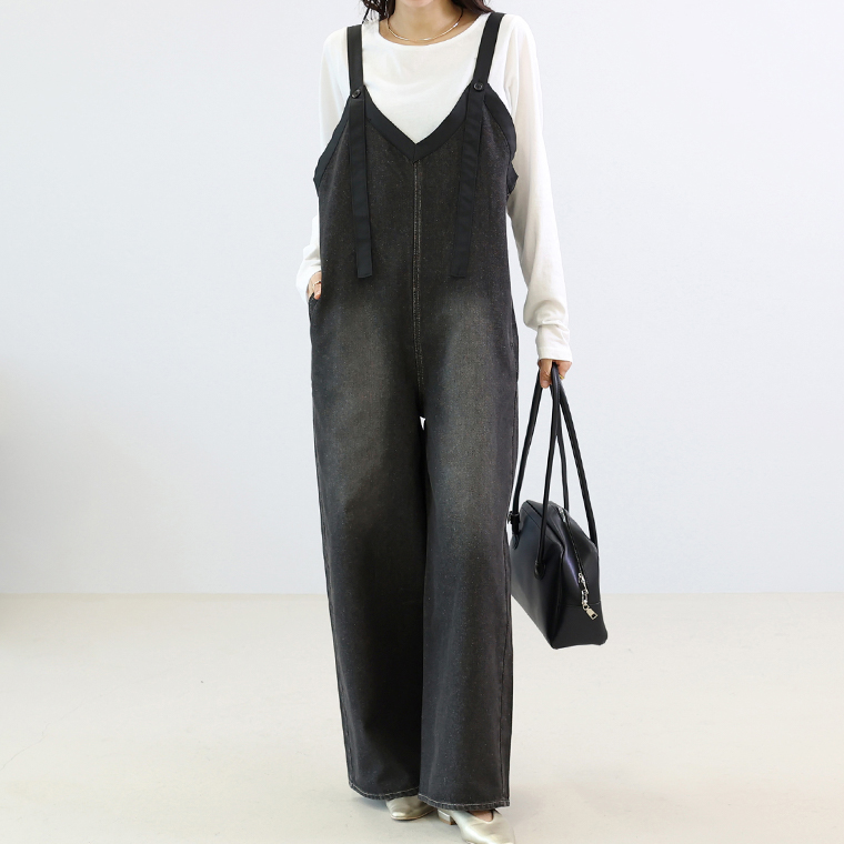 Aletta vita サロペット デニム オールインワン オールシーズン バック