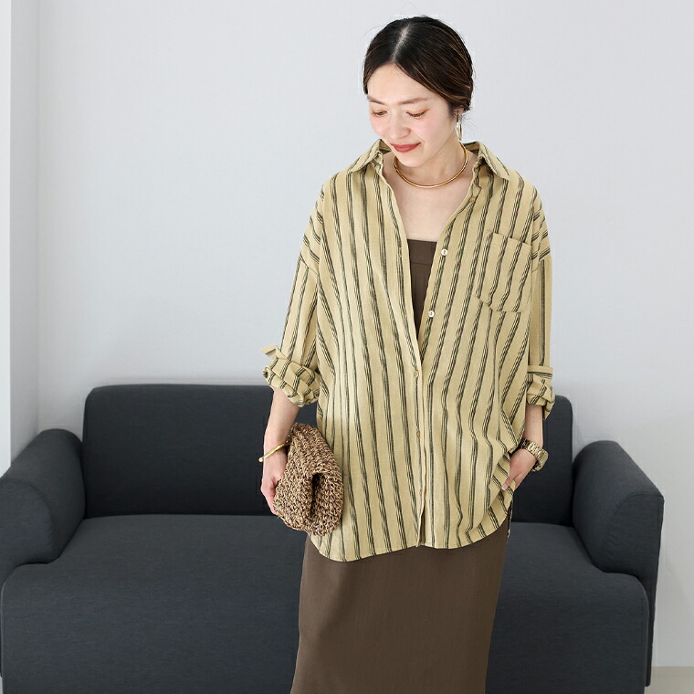 VOGUE掲載★ 美品◎ COATE 日本製 長袖 ストライプシャツ gwa5608a_stbb.jpg