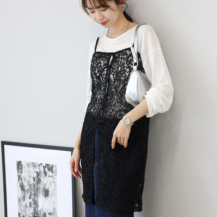 Aletta vita トップス キャミソール レース ワンピース キャミワンピ