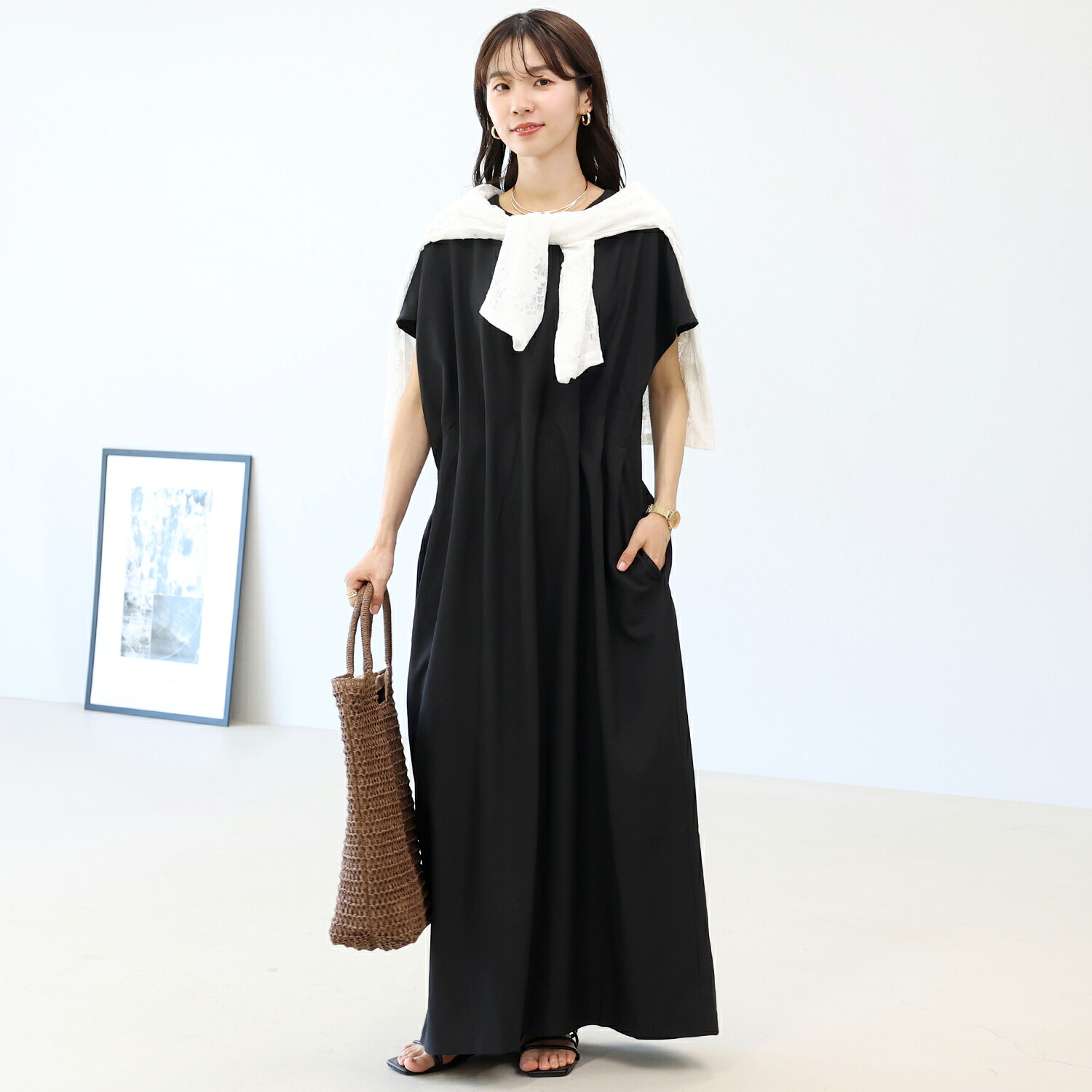 Aletta vita ワンピース 体型カバー リネンライク 2WAY 30代 40代 50代