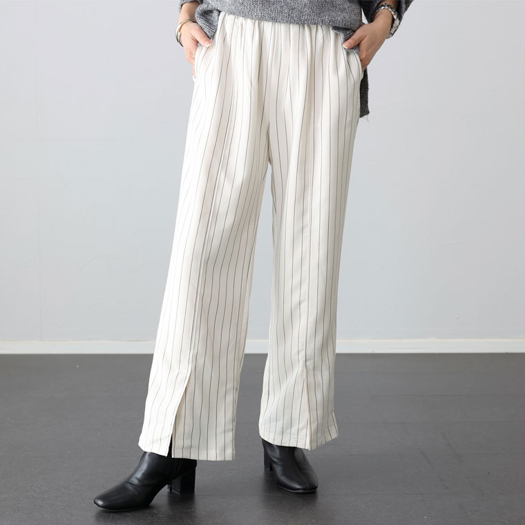Aletta vita パンツ ボトム ストレート ストライプ ベンツ