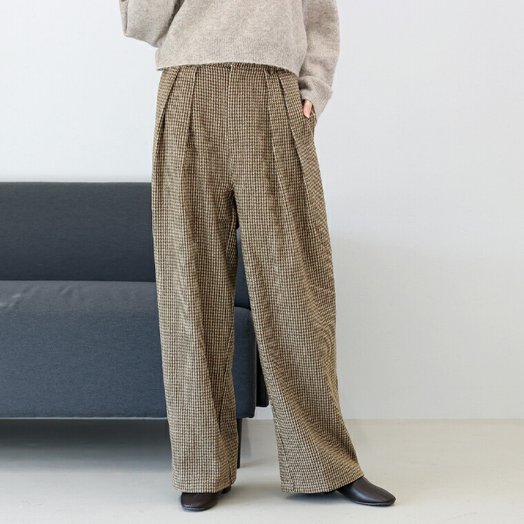 Aletta vita ボトムス パンツ チェック ワイドパンツ ガンクラブ