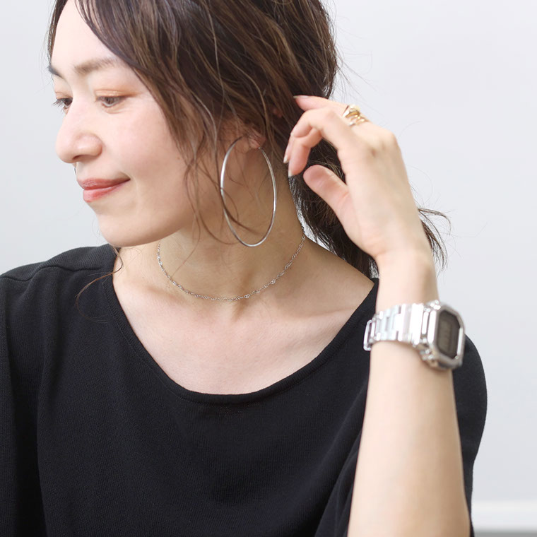 ジェットネックレス　お顔が可愛い　グッとお値下げしました。これ以上お値下げ不可 お持ちのネックレスと重ね付けしても可愛い🫶🏻プチクォーツ