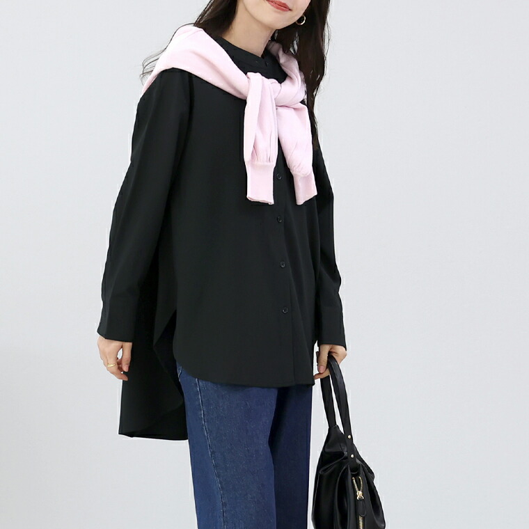 Aletta vita シャツ チュニック バンドカラー ノーカラー レイヤード
