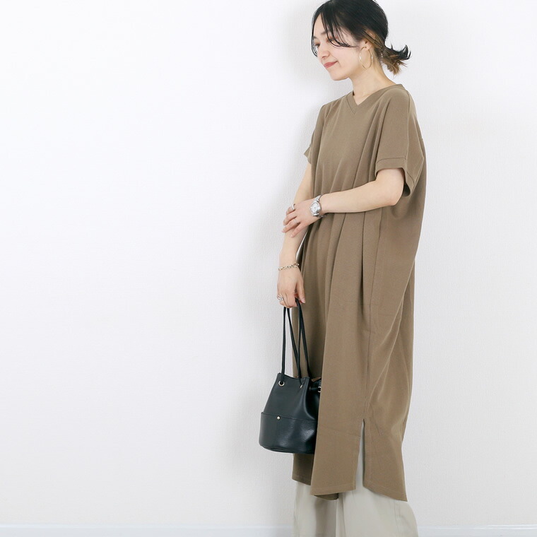 ワンピース 両v 半袖 ワッフル 綿 体型カバー 楽ちん 春 夏 30代 40代 綿ワッフル両v後ろ切替ワンピース メール便可 Ma3 Jjto 24be Bs 521 N Funny Company Yahoo 店 通販 Yahoo ショッピング