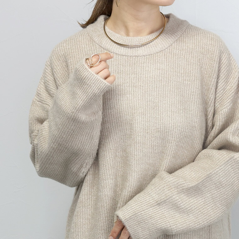 Aletta vita ニット プルオーバー 長袖 スリット レイヤード Aletta vita ニット プルオーバー 長袖 スリット レイヤード