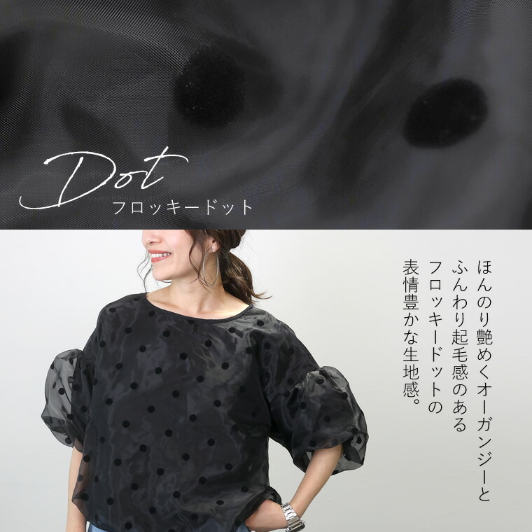 Aletta vita ブラウス ドット 水玉 オーガンジー シアー